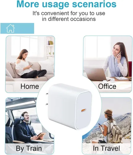 Vista 2 de Cargador USB C, para cargador de iPhone, 30 W, juego de 3 piezas con cable USB C de 3 pies de 6 pies, compatible con iPhone 17/17 Plus/17 Pro/17 Pro