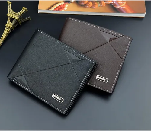 Vista 6 de SHERCHPRY 2 unids titular multi pequeño con cremallera Billfold multifuncional moda bolsillo hombre cartera cuero monedero, Imagen 1x2pcs, Moda