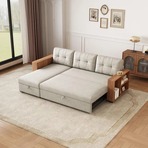 Vista 14 de KEVINSPACE Sofá seccional de 110 pulgadas, sofá en forma de U de 110 pulgadas, sofá de gran tamaño con respaldo cómodo tapizado con sillones dobles