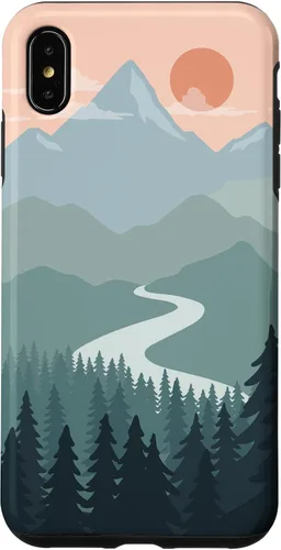 Vista 11 de Boho Chic Pines Forest Mountains Landscape Minimal Sunset Case for iPhone 16