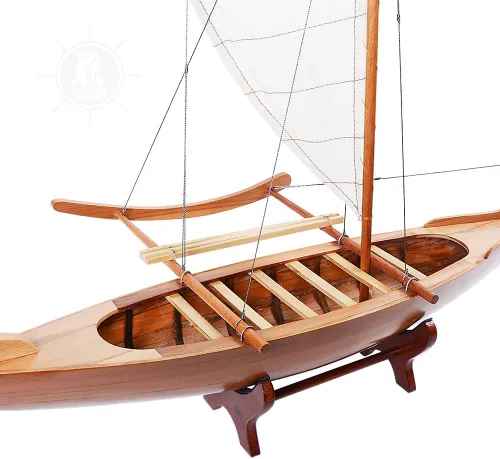 Vista 8 de Old Modern Handicrafts Modelo hawaiano de canoa Outrigger – Modelo de barco coleccionable – 25.3 pulgadas de largo x 10.0 pulgadas de ancho x 24.0