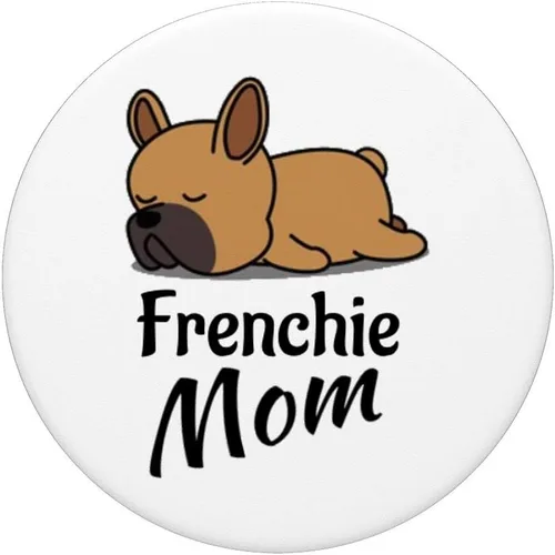 Vista 3 de Frenchie Mom – Regalo de perro Bulldog francés para niñas – PopSockets Grip y soporte para teléfonos y tabletas