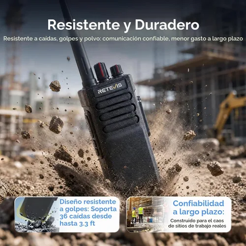 Vista 5 de Retevis Walkie Talkie RT29G Heavy Duty de largo alcance