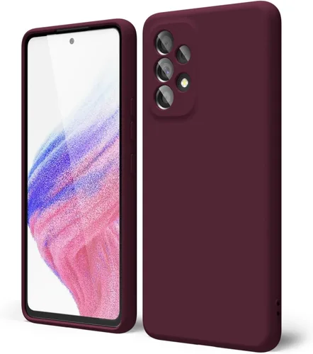 Vista 121 de oakxco Funda para teléfono Samsung Galaxy A12 con agarre de silicona líquida, linda delgada fina suave cubierta de gel de goma TPU lisa para mujeres