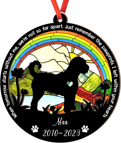 Vista 58 de Adorno personalizado para atrapasoles de sabueso afgano, adorno de Navidad de sabueso afgano, regalo para perro amante, sabueso afgano conmemorativo