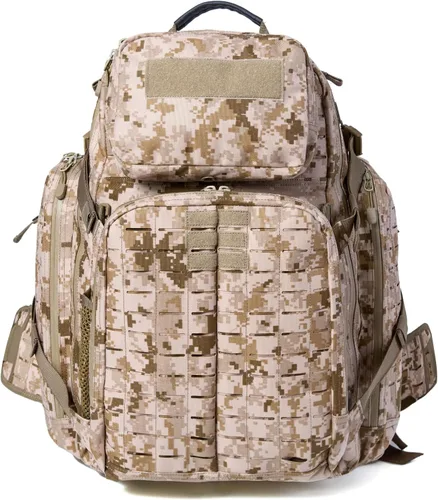 Vista 7 de MT Mochila militar de 3 días con marco externo MOLLE Army Medium Ruck, mochila de asalto
