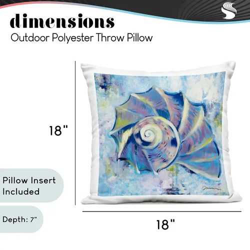 Vista 4 de Stupell Industries Modern Nautilus Beach Shell Design by Liz Jardine - Almohada (18 x 18 pulgadas), color azul
