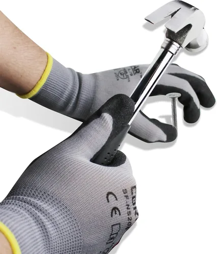 Vista 4 de Corestar Safety - Guantes de trabajo de microespuma de nitrilo con revestimiento de palma de nailon sin costuras