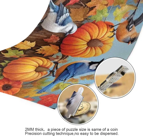 Vista 3 de Pumpkin Sunflower Jigsaw Puzzles 500 Pieces for Adults with Mesh Storage Bag 2011846