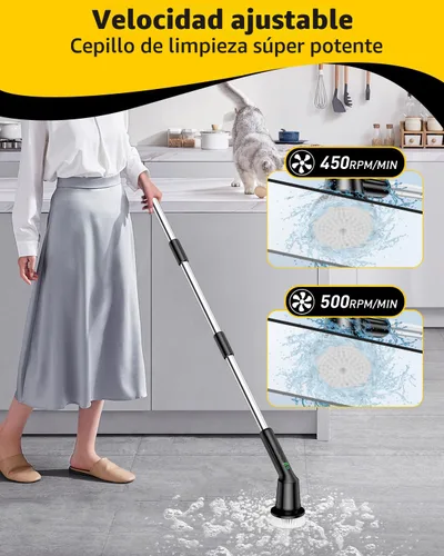Vista 3 de Electric Spin Scrubber for Bathroom, Shower Scrubber with Long Handle