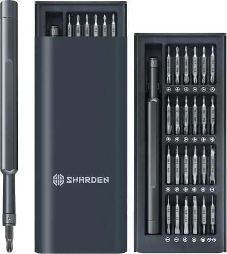 Vista 8 de SHARDEN Juego de destornilladores pequeños, juego de destornilladores 31 en 1 con Torx, Phillips, cabeza plana, mini kit de herramientas