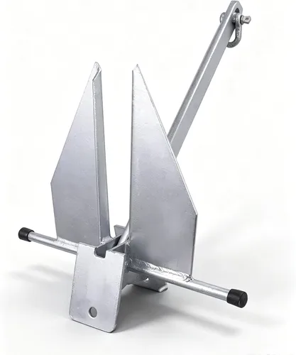 Vista 3 de Young Marine El kit de anclaje galvanizado estilo Fluke incluye anclaje galvanizado Fluke, cuerda, grilletes, cadena de 8 libras, 10 libras, 13