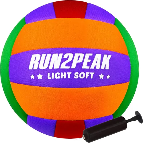 Vista 10 de RUN2PEAK Voleibol Súper Suave y Ligero - Pelota de Voleibol de Tela Segura y Silenciosa para Juego Interior - Tamaño Oficial 5 para Niños Jóvenes