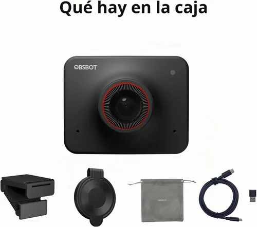 Vista 7 de OBSBOT Meet Cámara web 4K con tecnología de IA, encuadre y enfoque automático con IA, cámara web con micrófono, bokeh de fondo, 60 FPS, corrección
