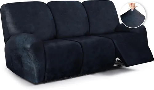 Vista 49 de ANARACHON Fundas para sillas reclinables con aspecto de cuero, funda elástica de 4 piezas, funda suave para silla reclinable, protector de muebles
