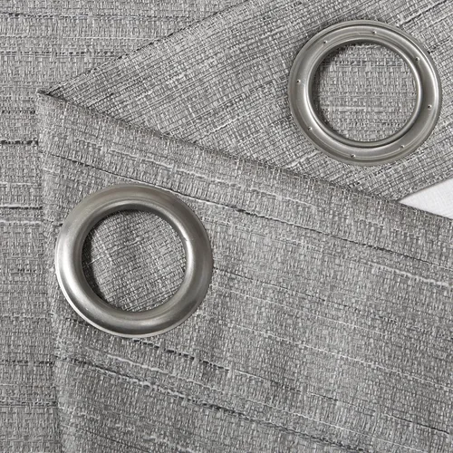 Vista 5 de Comfort Spaces - Juego de 2 paneles de cortina de tela de ramio para ventana Gris