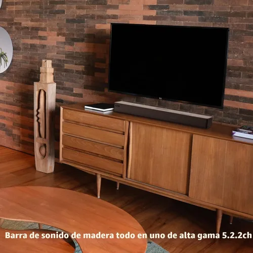 Vista 2 de Hiwill WoNoble A502 - Barra de sonido Dolby Atmos de madera de 5.2.2 canales, barra de sonido todo en uno para Smart TV con subwoofer doble