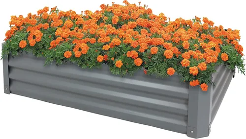 Vista 10 de Sunnydaze - Cama de jardín elevada de acero galvanizado, marrón, hexagonal de 16.25 pulgadas de alto