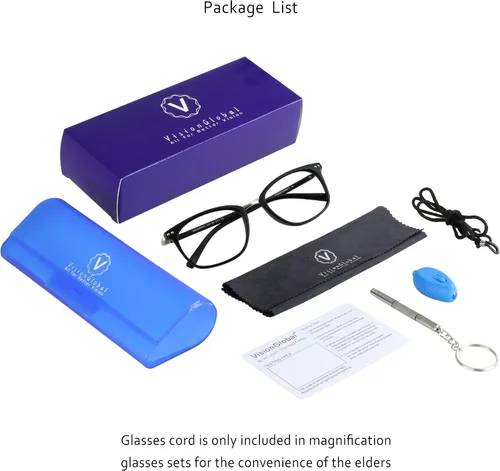 Vista 7 de VisionGlobal Blue Light Blocking Glasses for Women/Men, Anti Eyestrain, Computer Reading, TV Glasses, Stylish Square Frame
