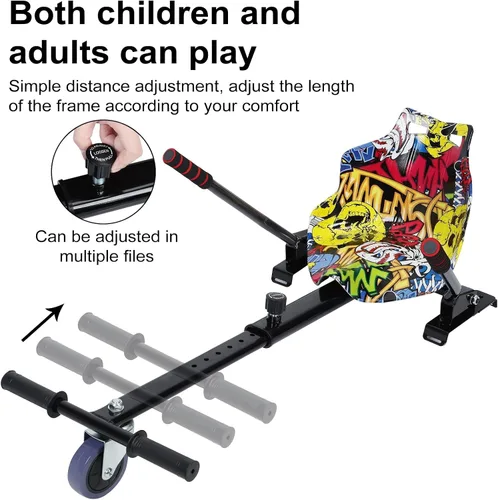 Vista 3 de Accesorio de asiento para aeropatinetas, correas ajustables para aeropatinetas, para adultos y niños, accesorio para scooter de autoequilibrio, se