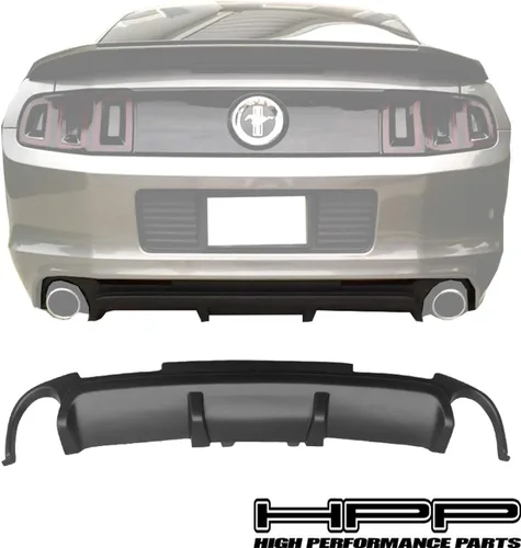 Vista 2 de Difusor de parachoques trasero, alerón de labio-2 rejillas de ventilación (negro mate) compatible con Ford Mustang Shelby GT500 13-14