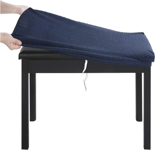 Vista 12 de BUYUE Funda para Taburete de Banco de Tocador de Lujo, (15"- 20") L x (11.8"- 15.7") A Banco Pequeño Rectangular Funda Elástica de Jacquard Lavable