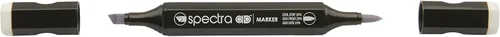 Vista 8 de AD Marker Chartpak Spectra, Tri-Nib y cepillo de doble punta, blanco antiguo, 1 cada uno (S092AD)