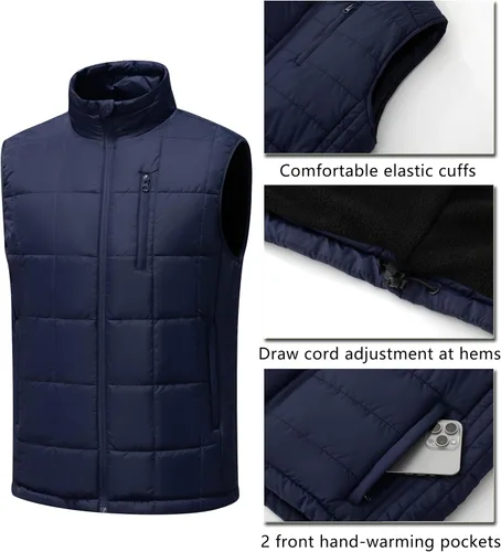 Vista 2 de Vcansion Chaleco acolchado con cuello alto casual para hombre