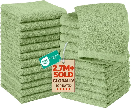 Vista 14 de Utopia Towels Juego de 12 paños de algodón – 100% algodón hilado en anillo, paños de franela de alta calidad, altamente absorbentes y suaves al