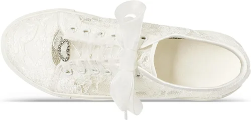 Vista 8 de JIAJIA 8832 Zapatos de boda Zapatillas de novia Zapatos de tenis de novia Zapatos de tenis de encaje