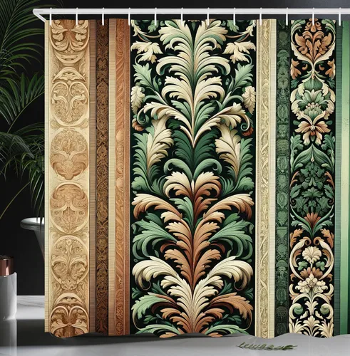 Vista 27 de Cortina de poliéster para regadera Ambesonne Decor Collection Verde azulado