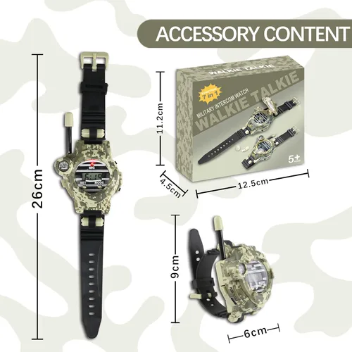 Vista 7 de Walkie Talkie para niños, reloj espía recargable Walkie Talkies, juguetes del ejército, regalos para niños, radio bidireccional Walky Talky Relojes