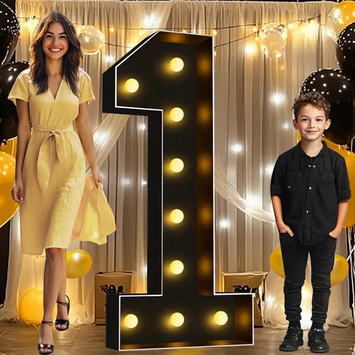 Vista 57 de Pooqla - Números iluminados negros, decoraciones de cumpleaños 50 para hombres Number 50