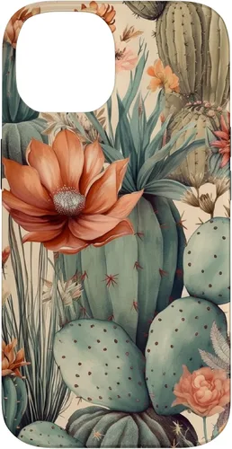Vista 4 de Cactus Botanical Desert Western Funda bohemia moderna terracota para iPhone 17