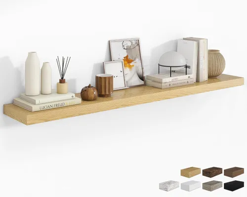 Vista 54 de RICHFOCUS Estantes flotantes de 8 pulgadas para estantes cuadrados de pared para dormitorio, cocina, baño, estante flotante de madera rústica