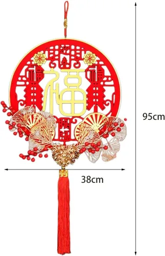 Vista 3 de Menolana Decoraciones de Año Nuevo Rojo Chino Lunar Año Nuevo Colgante para Casa Oficina Coche Colgando Decoraciones Buena Suerte