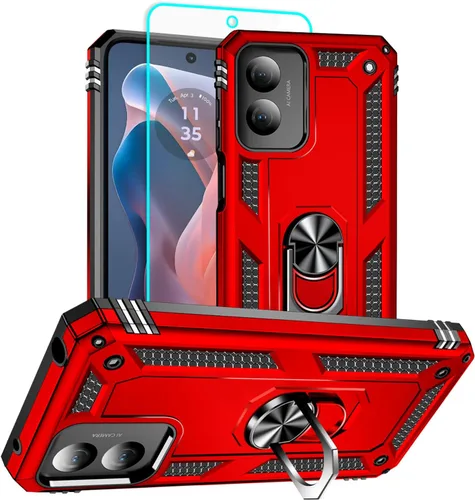 Vista 14 de HNHYGETE Funda para Motorola Edge 2025 con protector de pantalla: soporte giratorio de grado 360° (antideslizante) protección contra caídas y golpes