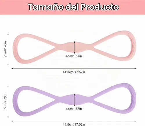 Vista 2 de 8 Bandas de Resistencia para Mujeres, 2 Piezas Bandas de Ejercicio Bandas de Resistencia con Asas, Bandas de Ejercicio Portátiles con Forma de 8