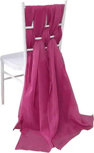 Vista 21 de Efavormart - Paquete de 5 bandas de gasa de alta calidad para silla, 22 x 78 pulgadas, amatista violeta, lazos para silla de diseño transparente