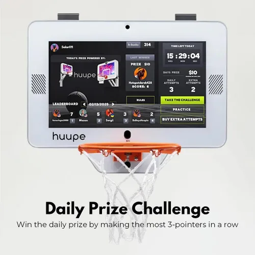 Vista 7 de huupe mini – La primera consola de juegos de mini aro de baloncesto inteligente del mundo – El regalo definitivo para familias