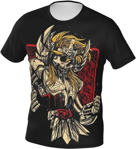 Vista 2 de Saint Anime Seiya - Camiseta de manga corta para hombre, suave, casual, unisex, cuello redondo, camiseta de entrenamiento