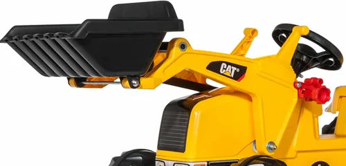Vista 2 de Tractor de construcción a pedales Rolly Toys CAT, con carga frontal, con remolque desmontable, para edades de 2.5 años