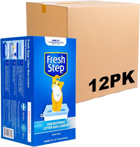 Vista 20 de Fresh Step Bolsas de arena para gatos con cordón, bolsas de arena perfumadas resistentes para sartenes ovaladas y rectangulares grandes, control