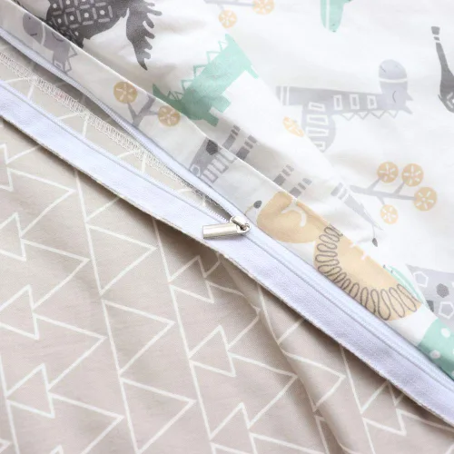 Vista 6 de Juego de ropa de cama de cuna 100% algodón para bebés, niños y niñas, 3 piezas, incluye funda de edredón, sábana bajera, funda de almohada Caqui
