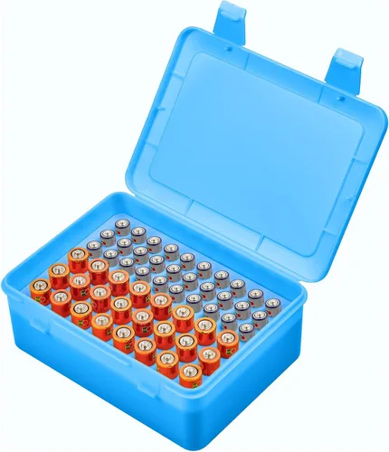 Vista 14 de ALCYON Caja Organizadora de Almacenamiento de Baterías, Estuche Soporte de Garaje para 24* AA, 30* Baterías AAA