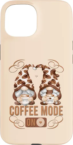 Vista 6 de iPhone 16 Funny Coffee Mode On For Women With Cute Coffee Gnomes Case