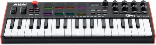 Vista 20 de Akai Professional MPK Mini Plus - Controlador de teclado MIDI USB con 37 teclas mini, 8 almohadillas MPC, secuenciador, E/S MIDI/CV/Gate, software