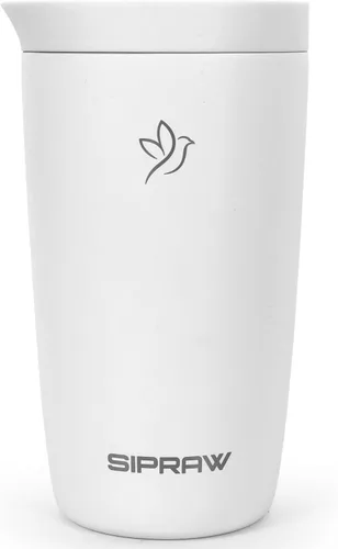 Vista 9 de Taza de café de viaje de 12 onzas, taza de café aislada de acero inoxidable con tapa a prueba de fugas para bebidas calientes y frías, sin BPA, Negro