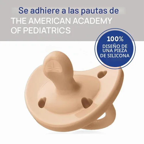 Vista 7 de Chicco Luxe Orthodontic Pacifier One-Piece Silicone, 0-6m, 2-Pack Rubor