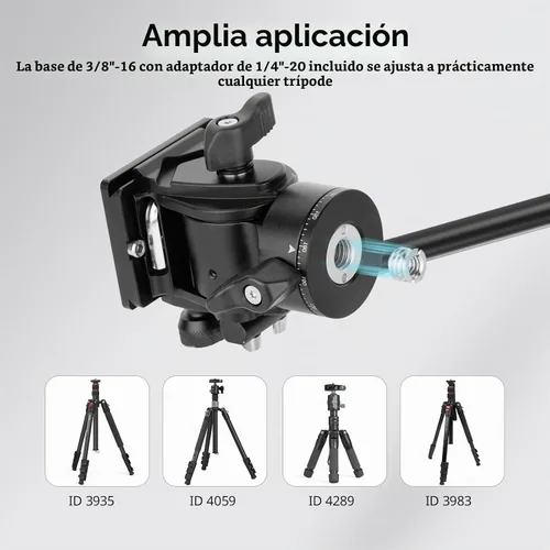 Vista 7 de SmallRig Cabezal de video compacto con placa de liberación rápida para Arca